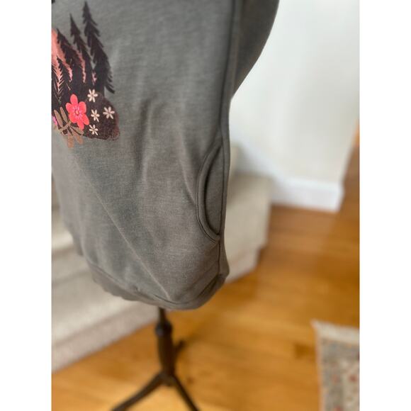 Natural Life "On Mountain Time" Rainbow Graphic Grey Crewneck Sweatshirt - Picture 5 of 7